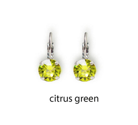Crystal silver plated drop earrings,choose your colour