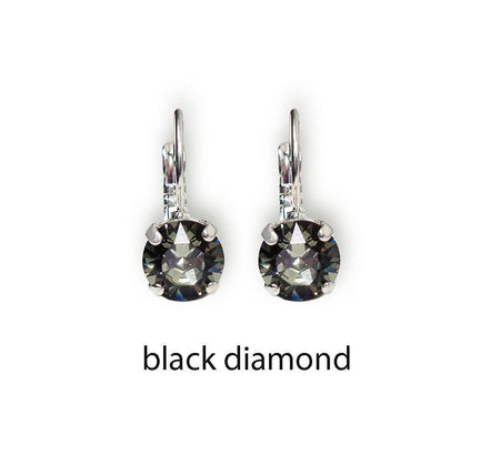 Crystal silver plated drop earrings,choose your colour