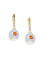 Natural cultured fresh water pearl 4A and crystal drop earrings,elegant,gold plated