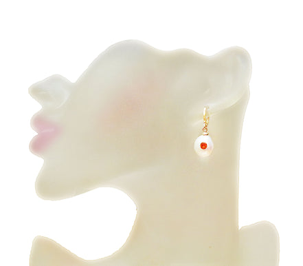 Natural cultured fresh water pearl 4A and crystal drop earrings,elegant,gold plated