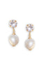 Pearl and crystal drop earrings on a white background

Natural fresh water pearl and Austrian crystal stud and drop earrings colour clear crystal and white.The pearls are grade AAAA and about 13mm long  each.