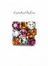 Crystal multi stonering ,multicolour,antique brass