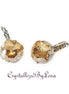 Crystal square drop earrings golden shade,rhodium silver