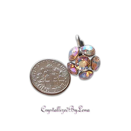 Crystal drop,topaz shimmer,earrings,rhodium silver