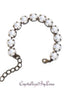 Crystal rivoli tennis bracelet frosty white,antique brass