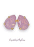 Crystal pear stud earrings Rose opal,yellow gold