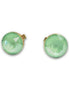Crystal  stud earrings mint green,gold plated