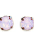 Crystal  stud earrings pink opal,antique copper
