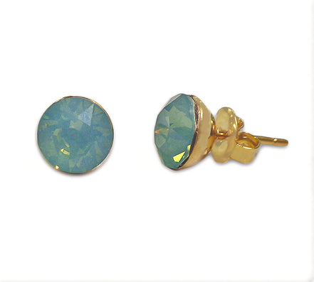Crystal  stud earrings pacific opal,gold plated