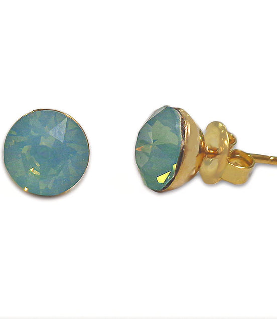 Crystal  stud earrings pacific opal,gold plated