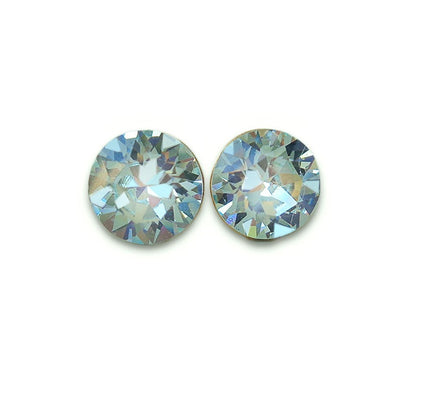 Crystal stud earrings light azore,gold plated