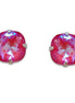 Crystal square stud earrings  Royal red Delite,silver plated
