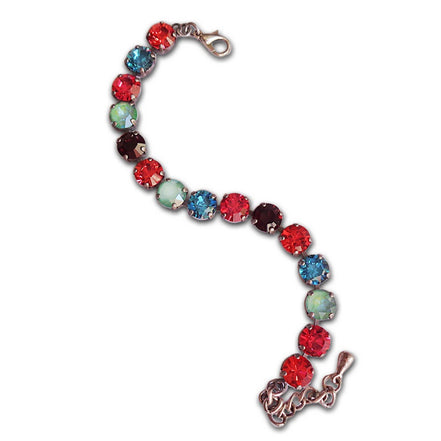 THE PERFECT PALETTE crystal tennis bracelet multicolour,antique silver