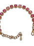 Austrian crystal  tennis bracelet pink shades, 18k gold plated