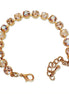 Crystal tennis bracelet beige and topaz,yellow gold