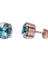 Crystal  stud earrings light turquoise,antique silver