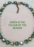 VIVID FOREST Austrian crystal necklace crystal  dark green moss ,antique brass