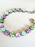 Austrian crystal  tennis bracelet multicolour, antique silver