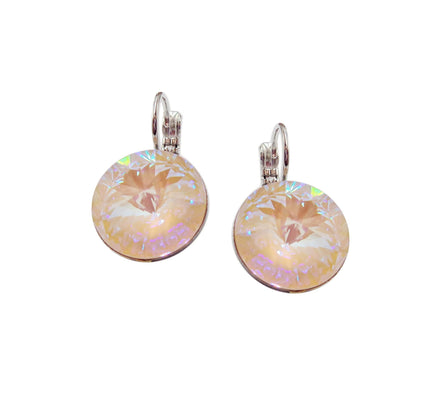 Crystal rivoli  drop earrings,ivory ,rhodium silver
