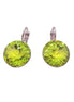 Crystal rivoli  drop earrings,citrus green,rhodium silver