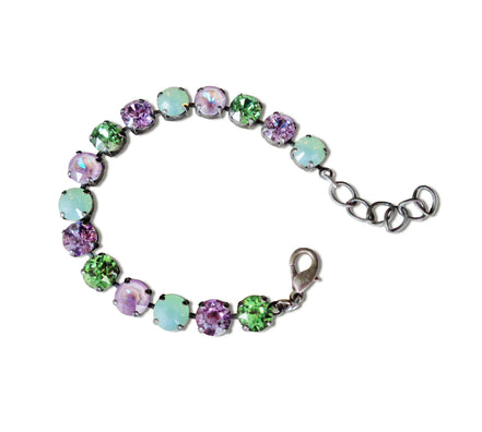 Austrian crystal  tennis bracelet multicolour, antique silver