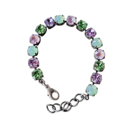 Austrian crystal  tennis bracelet multicolour, antique silver