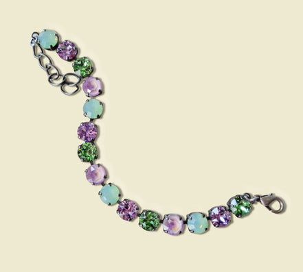 Austrian crystal  tennis bracelet multicolour, antique silver