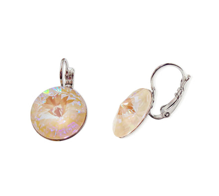 Crystal rivoli  drop earrings,ivory ,rhodium silver