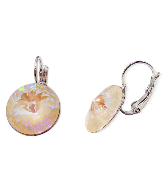 Crystal rivoli  drop earrings,ivory ,rhodium silver