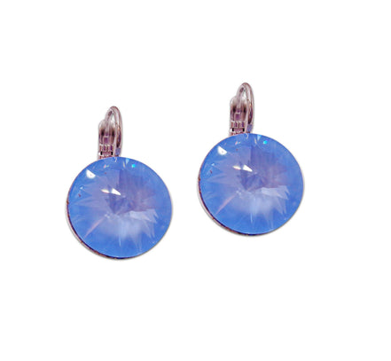 Crystal rivoli  drop earrings, crystal sky ignite, rhodium silver plated
