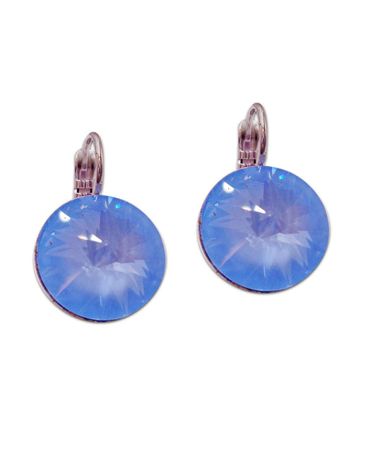 Crystal rivoli  drop earrings, crystal sky ignite, rhodium silver plated