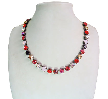 ORANGE FLIRT Austrian crystal choker necklace crystal multicolour ,antique brass