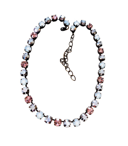 BRIDGET crystal necklace crystal multicolour ,antique brass