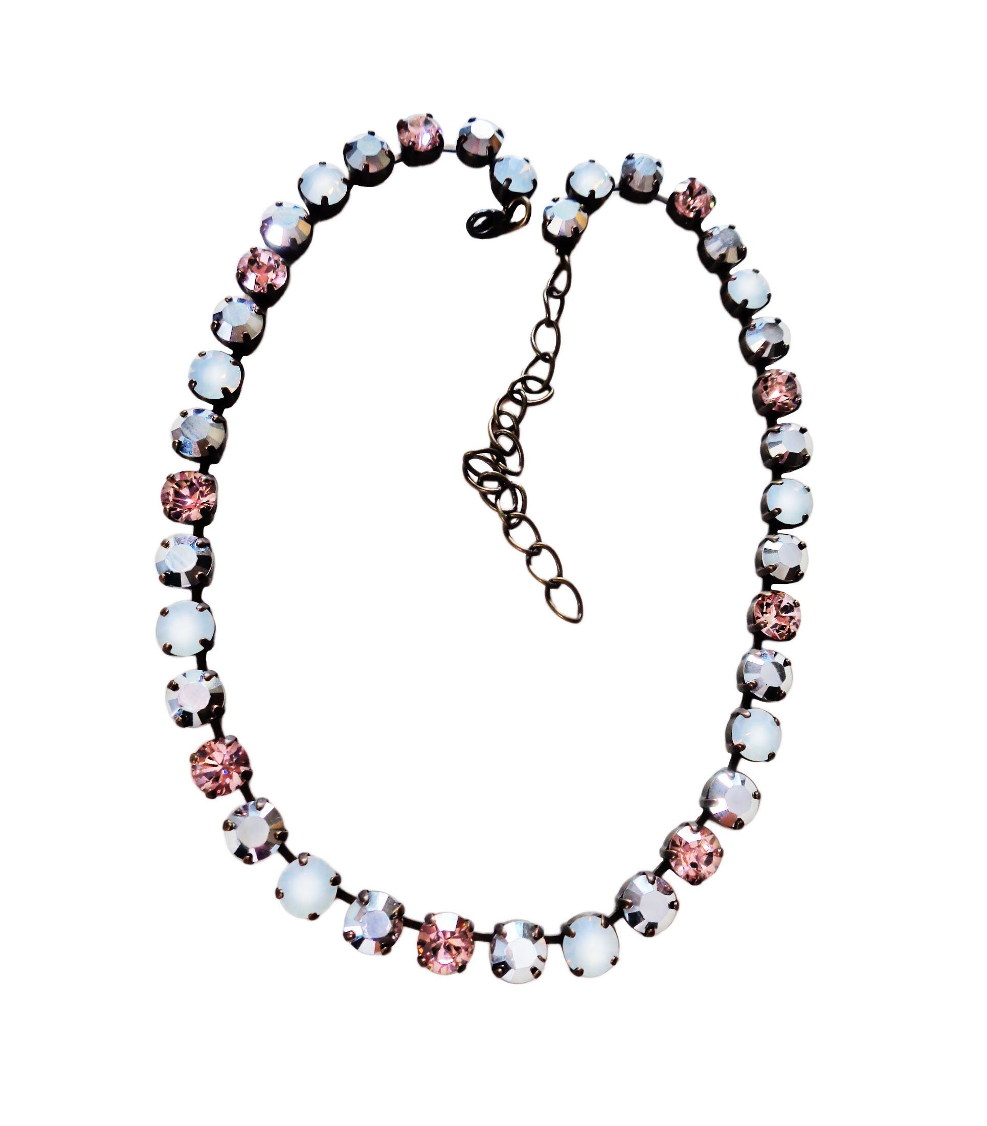 BRIDGET crystal necklace crystal multicolour ,antique brass