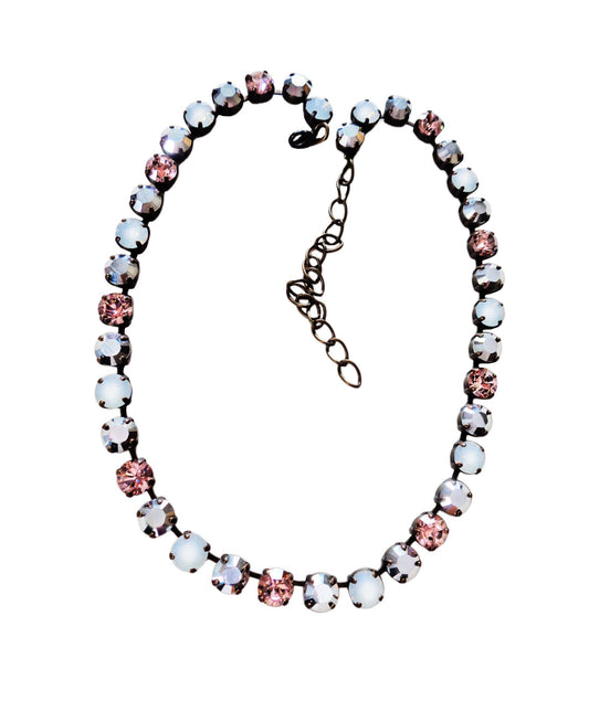 BRIDGET crystal necklace crystal multicolour ,antique brass
