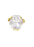 Crystal majestic stone ring,Clear crystal, gold plated