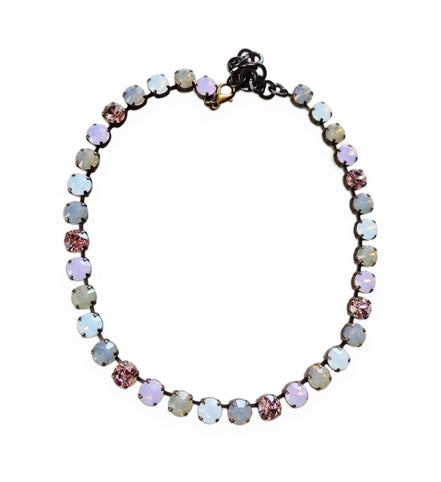 Austrian crystal necklace crystal multicolour opals  ,antique brass