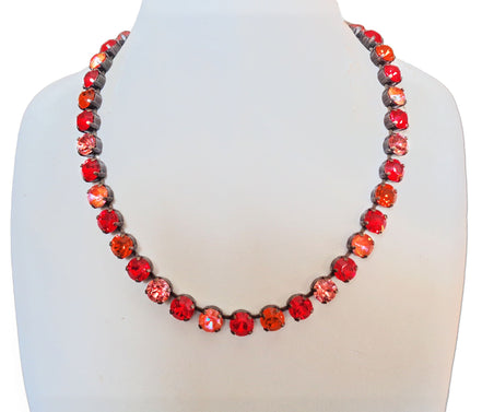 MAEVE crystal necklace crystal vivid orange ,antique brass