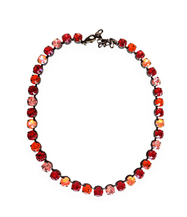 MAEVE crystal necklace crystal vivid orange ,antique brass