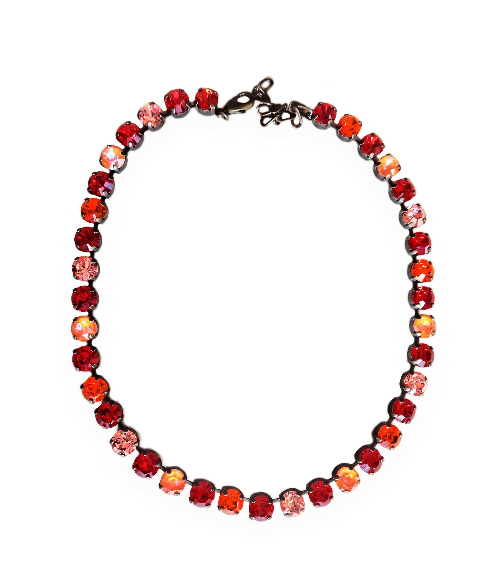 MAEVE crystal necklace crystal vivid orange ,antique brass