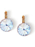 Crystal  rivoli  drop earrings, clear crystal,yellow gold