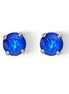 Crystal  stud earrings ocean blue,rhodium silver