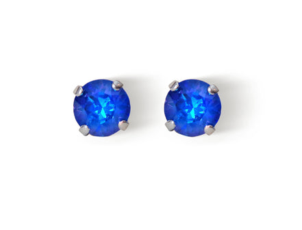 Crystal  stud earrings ocean blue,rhodium silver