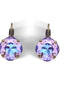 Crystal mini square drop  earrings,vitrail light,antique brass
