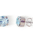 Crystal  stud earrings azure blue,rhodium silver