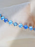 AEGEAN BLUE Crystal tennis bracelet pastel blue,rhodium silver