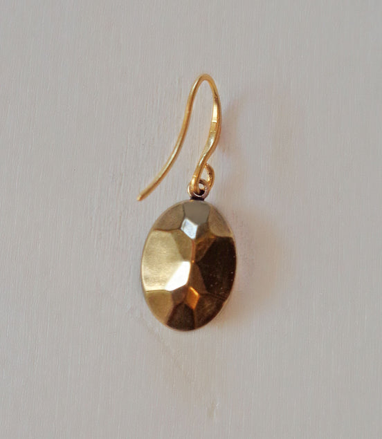 Crystal oval dangle drop earrings ivory cream,gold plated