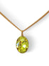 Crystal oval drop  pendant necklace,citrus green