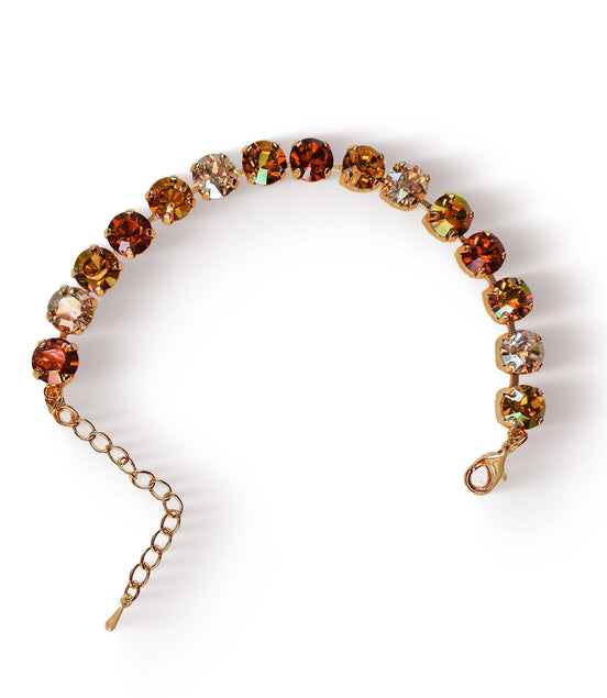 MEDIEVAL PRINCESS Austrian crystal tennis bracelet gold /copper, gold plated