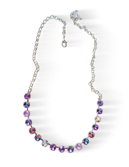 Crystal  chain necklace purple tones